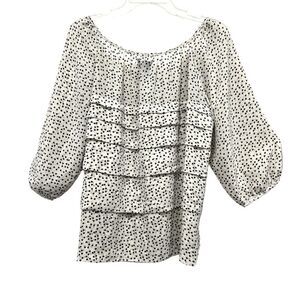 Max Edition heart ruffle print blouse size